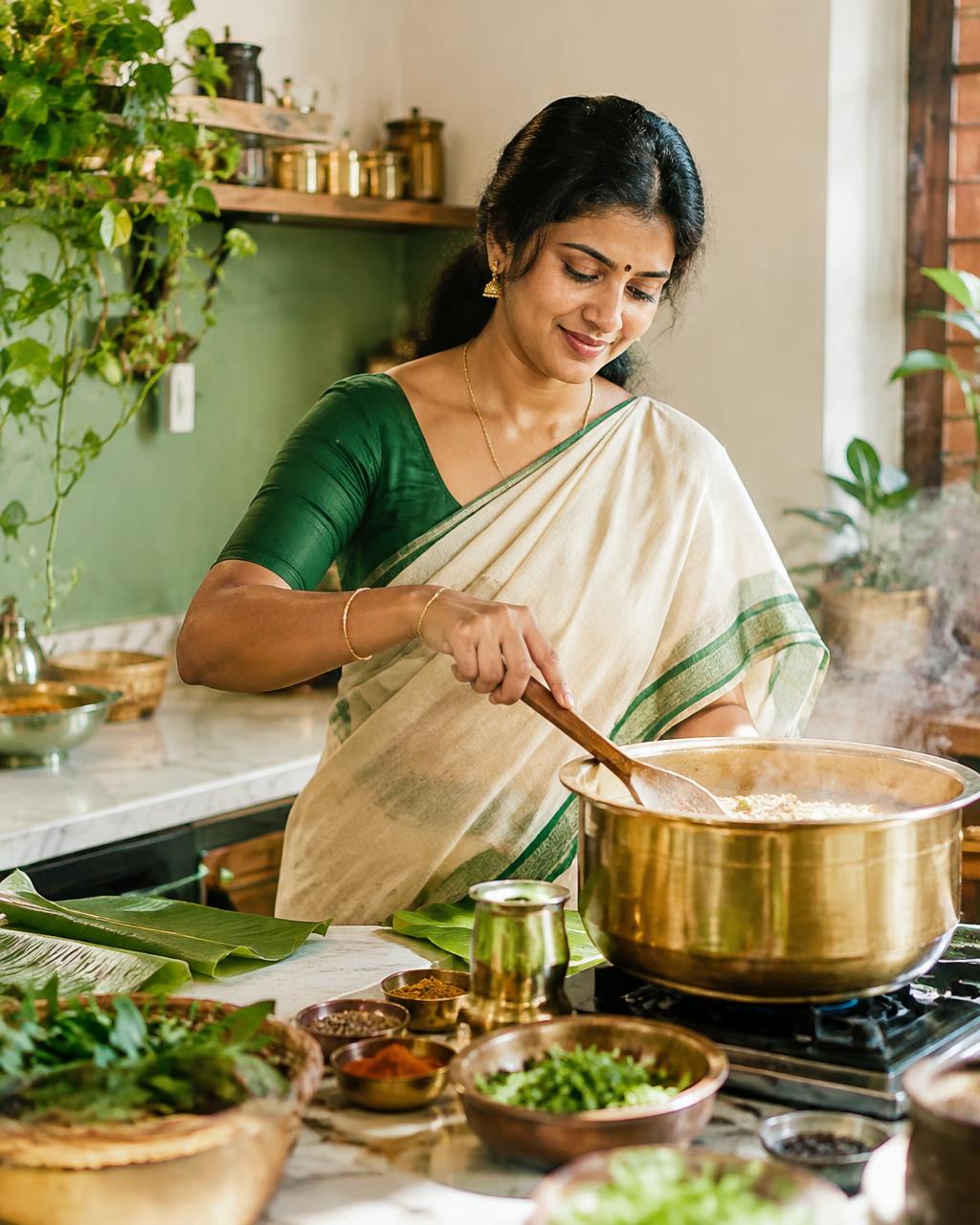 Home chef cooking in her kitchen